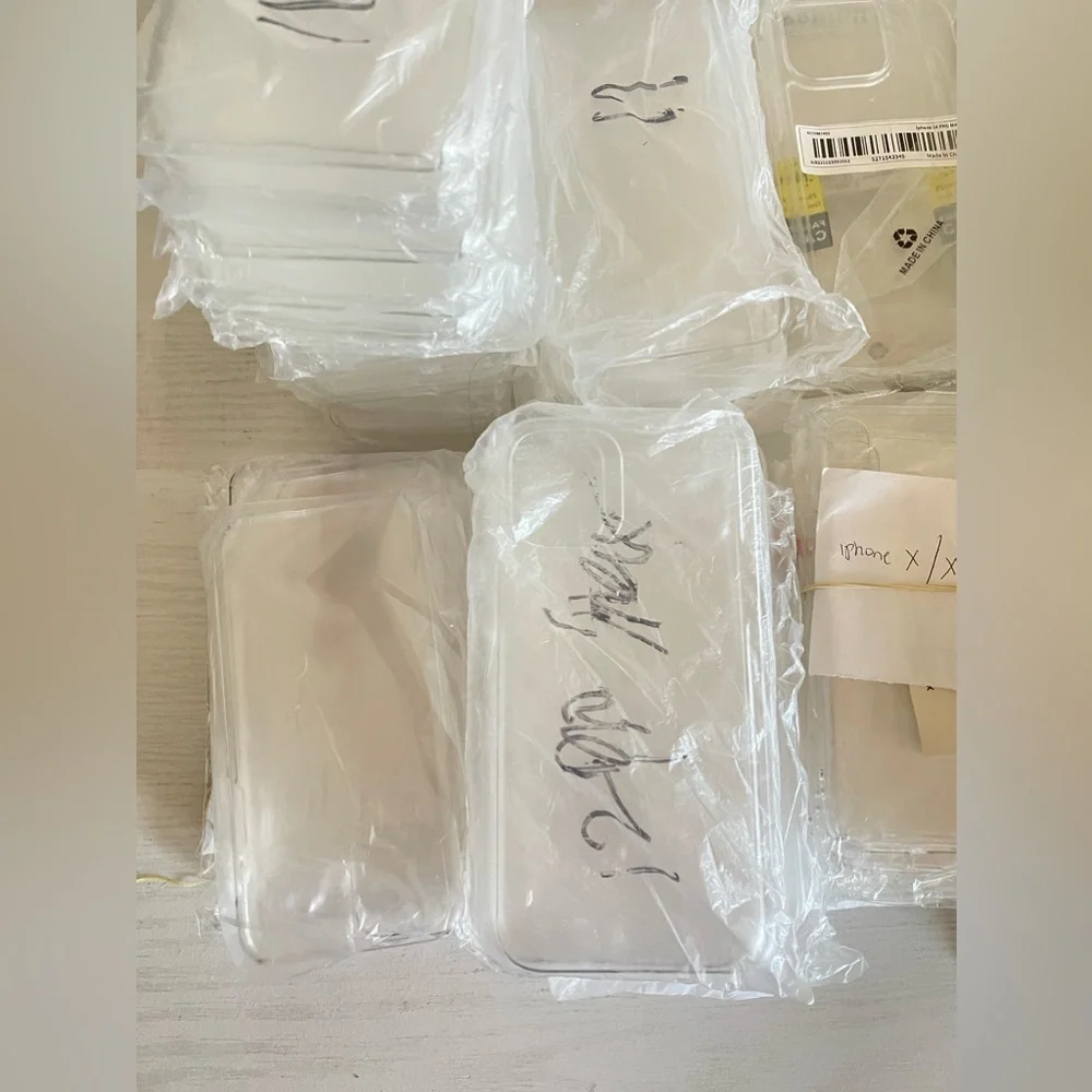 iPhone and Samsung clear hard plastic phone cases